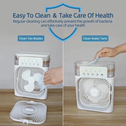 Portable Air Conditioner Fan: Usb Electric Fan With Led Night Light