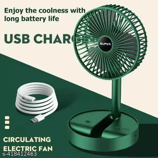 Rechargeable – Portable Telescopic Folding Fan Table Desk Fan